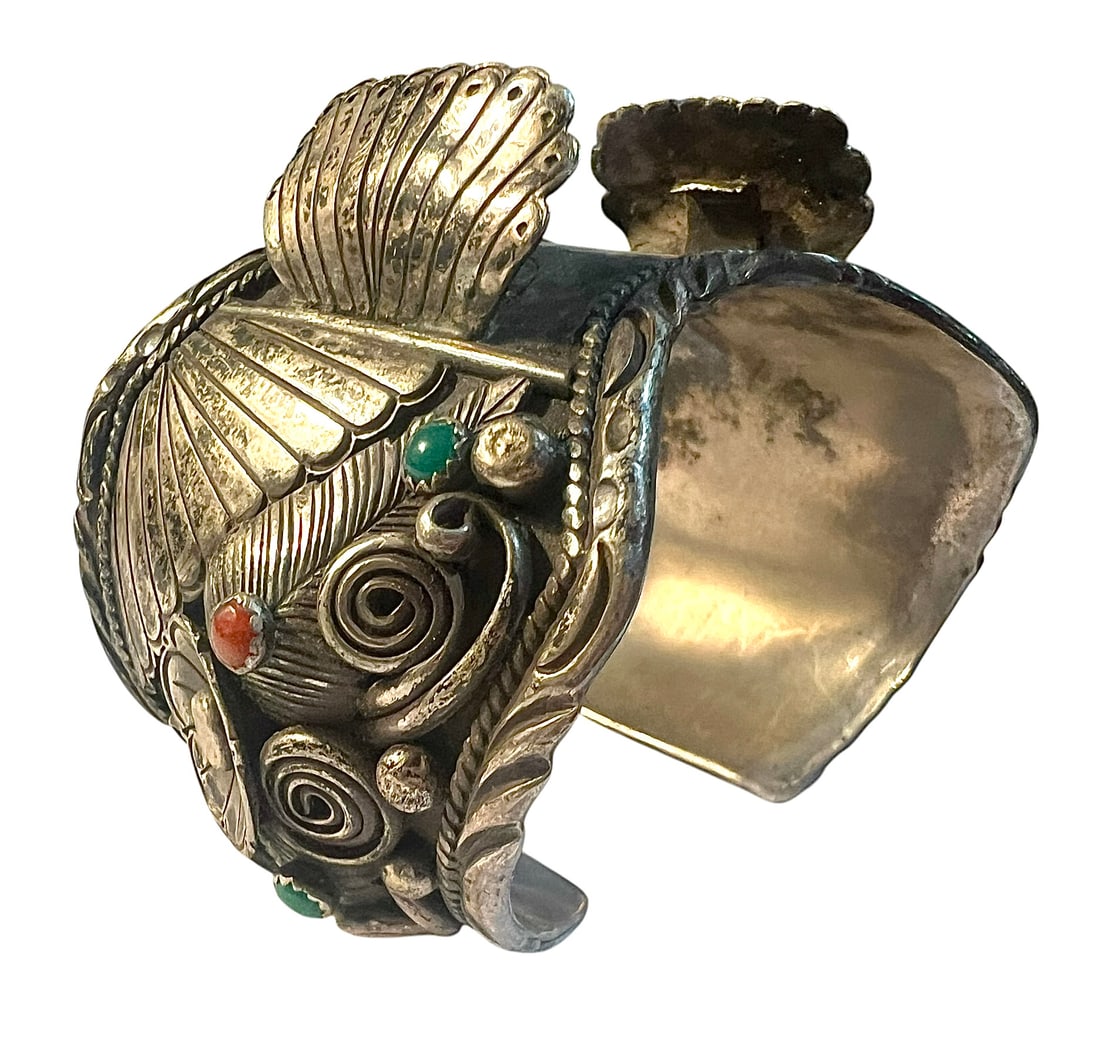 Old Pawn Trading Post Native American Sterling Silver Watch Cuff Bracelet (1 of 11)