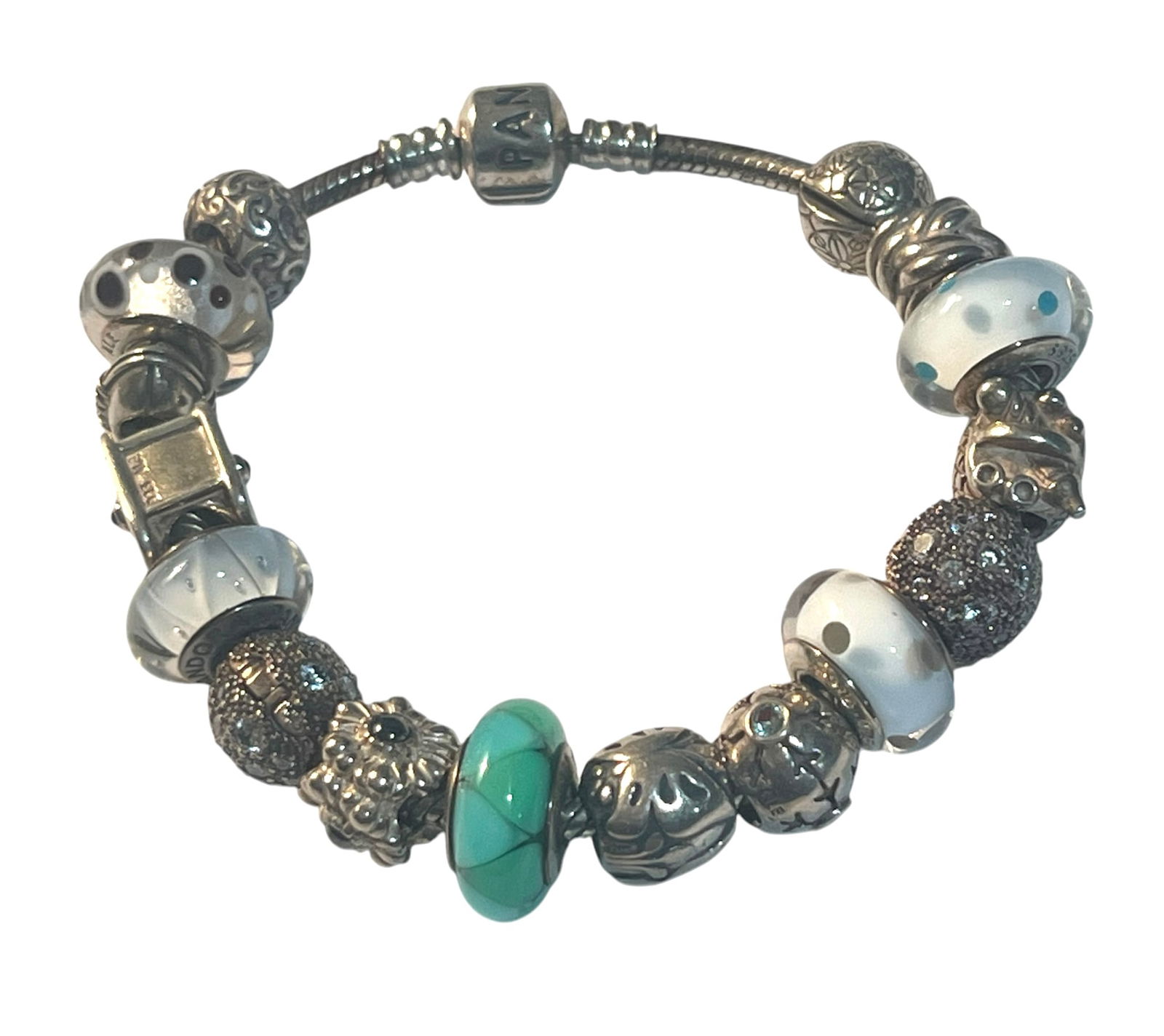 Pandora ALE Sterling Silver Bracelet with 16 Charms (1 of 11)