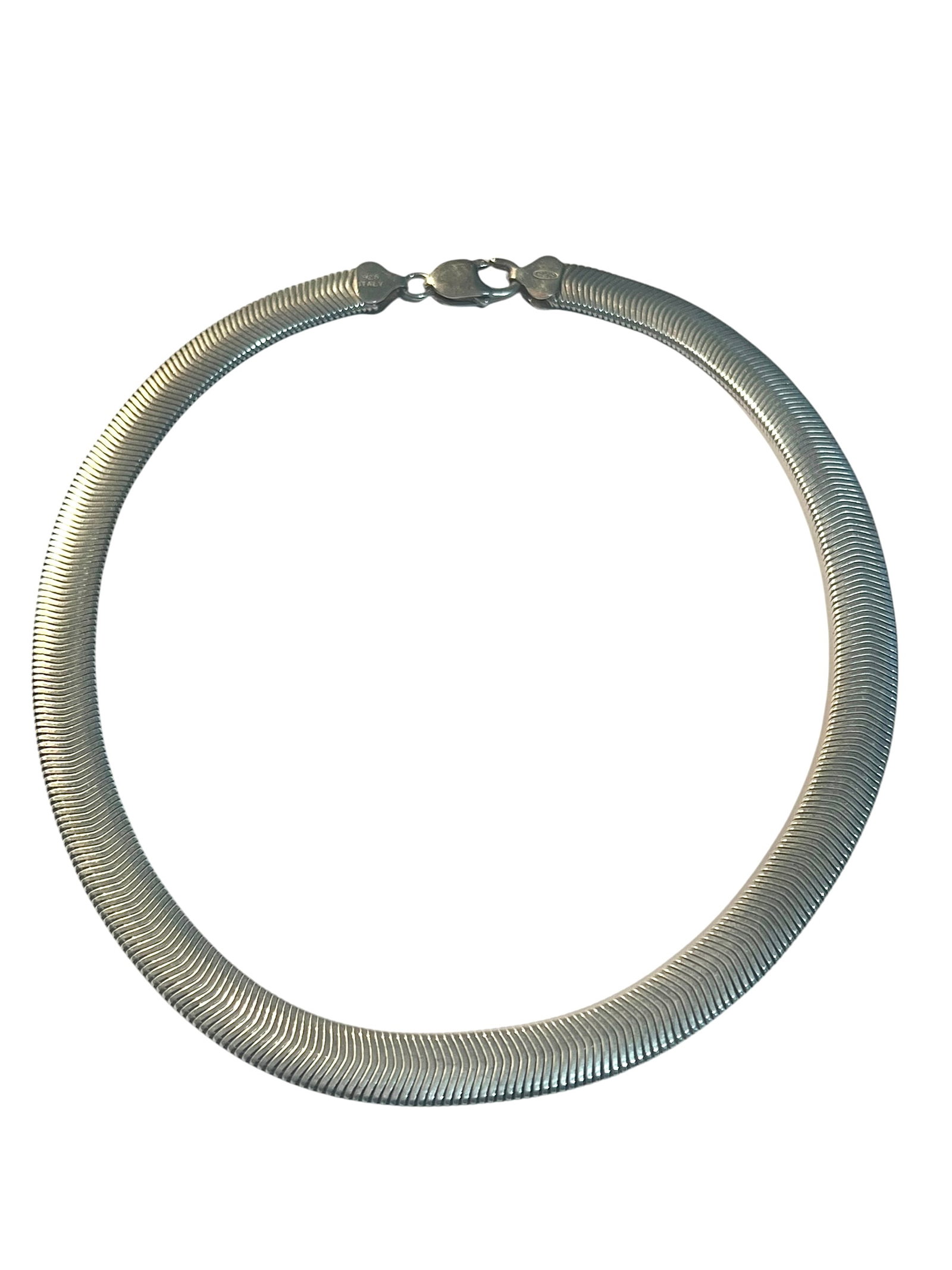 Made in Italy Sterling Silver Omega Choker: Made in Italy Sterling Silver Omega Choker. 16 Inches.