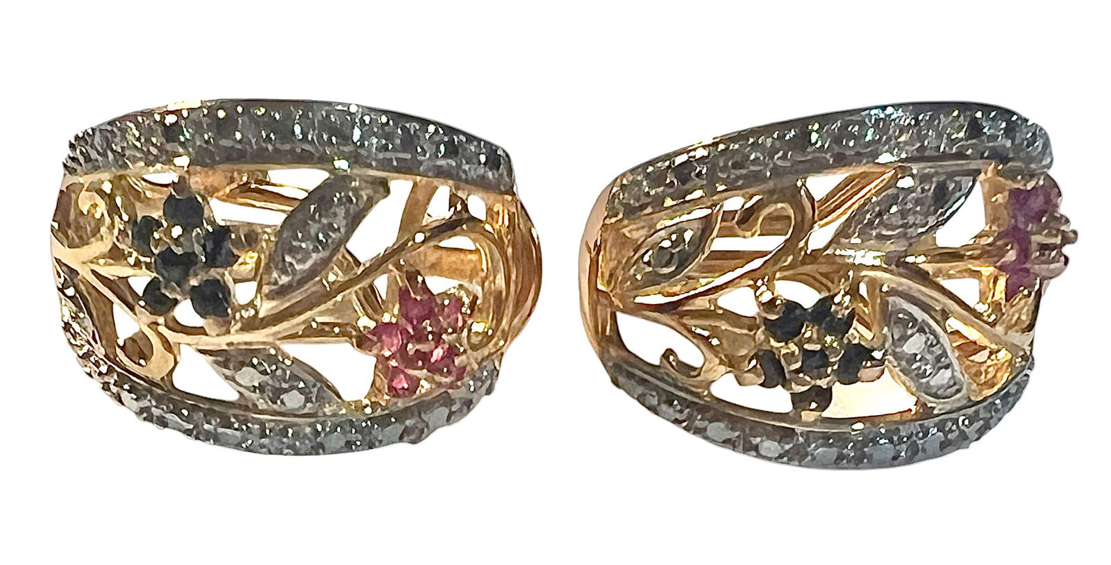 Vintage Ross-Simons Sterling Silver Vermeil Multi Gemstone Earrings (1 of 9)