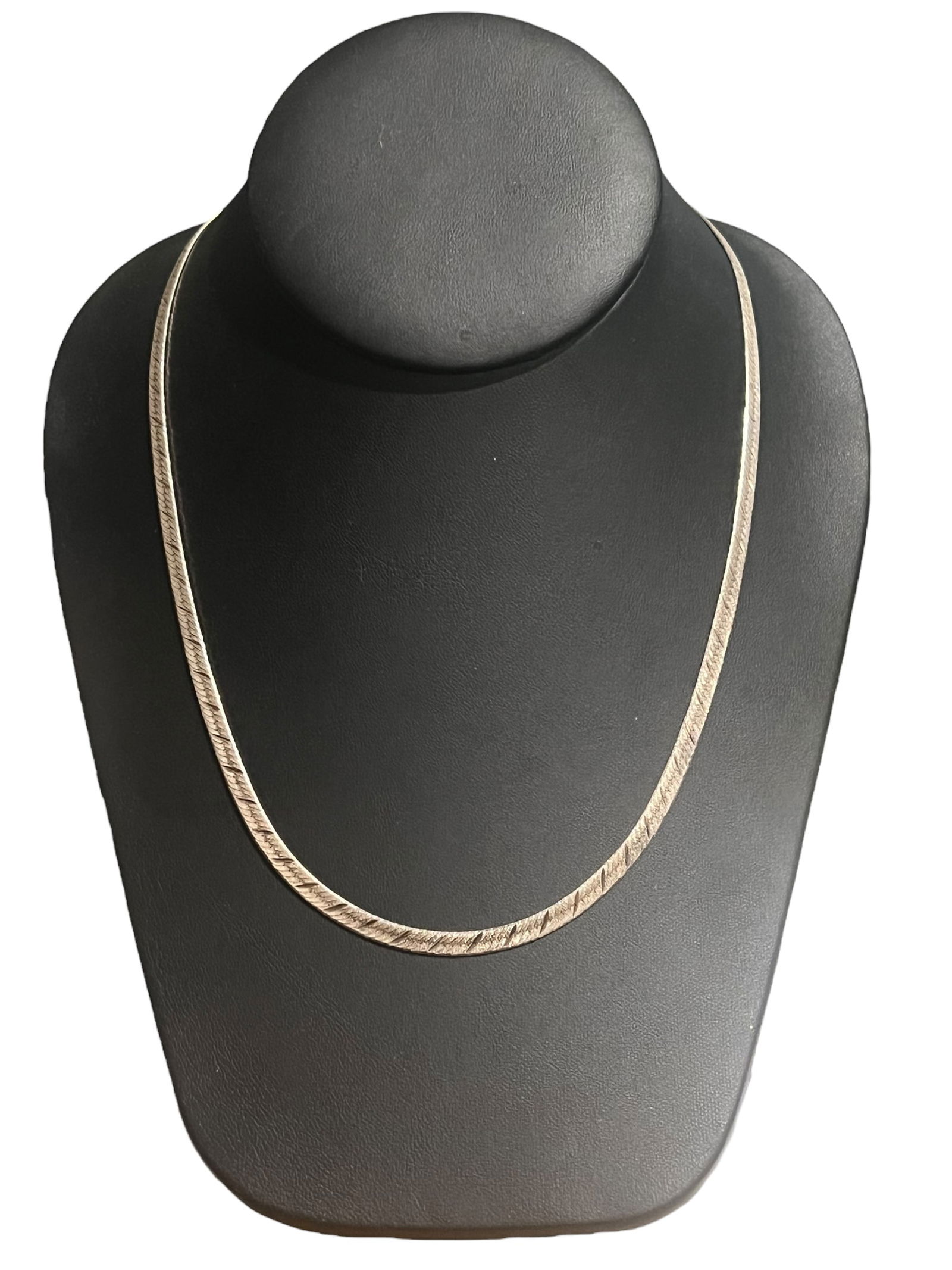 925 Italy Sterling Silver Patterned Herringbone Chain (1 of 6)