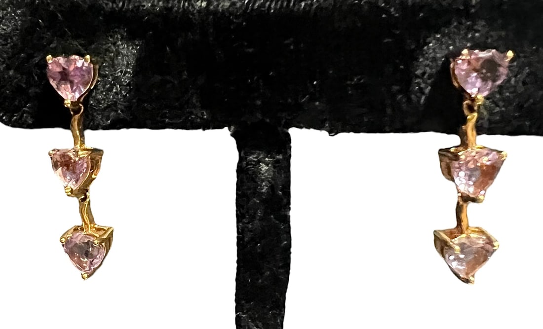 Sterling Silver Gold Tone Earrings with Amethyst (1 of 5)