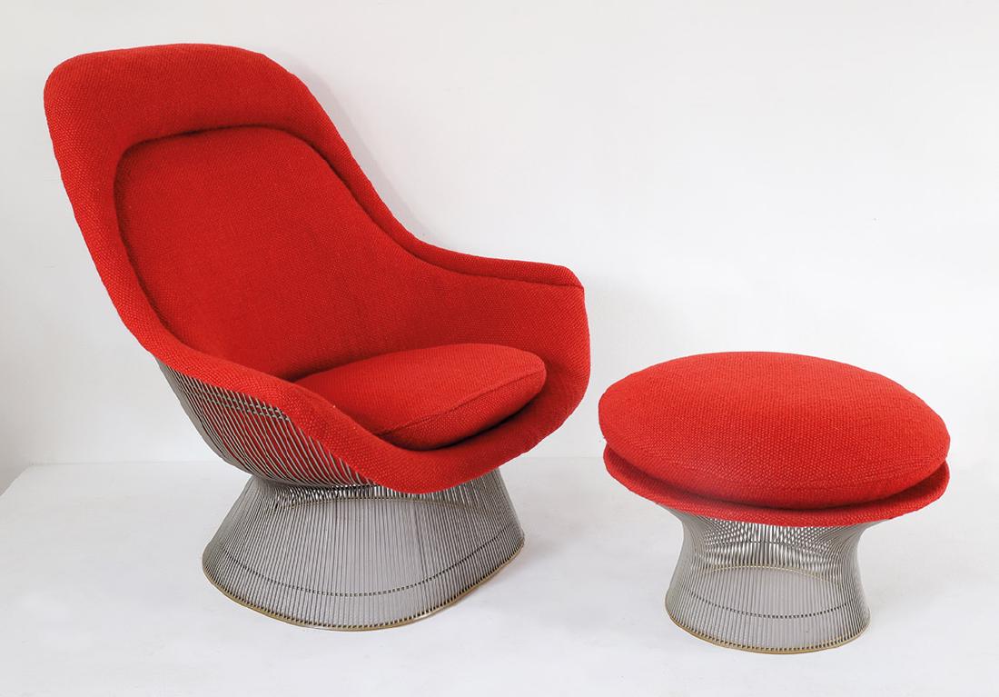 W. Platner,Knoll Int.Hoher Sessel Mod.1705,Hocker (1 of 1)