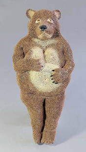 Carolein Smit, Bear: Bear. 2000. Ceramics. Multi-toned brown glazed, partially black. H. 50 cm, B. 22 cm, T. 12 cm. Inscribed: Beer Carolein Smit 2000 (painted black). Provenance: Rhenish private collection., Literature: