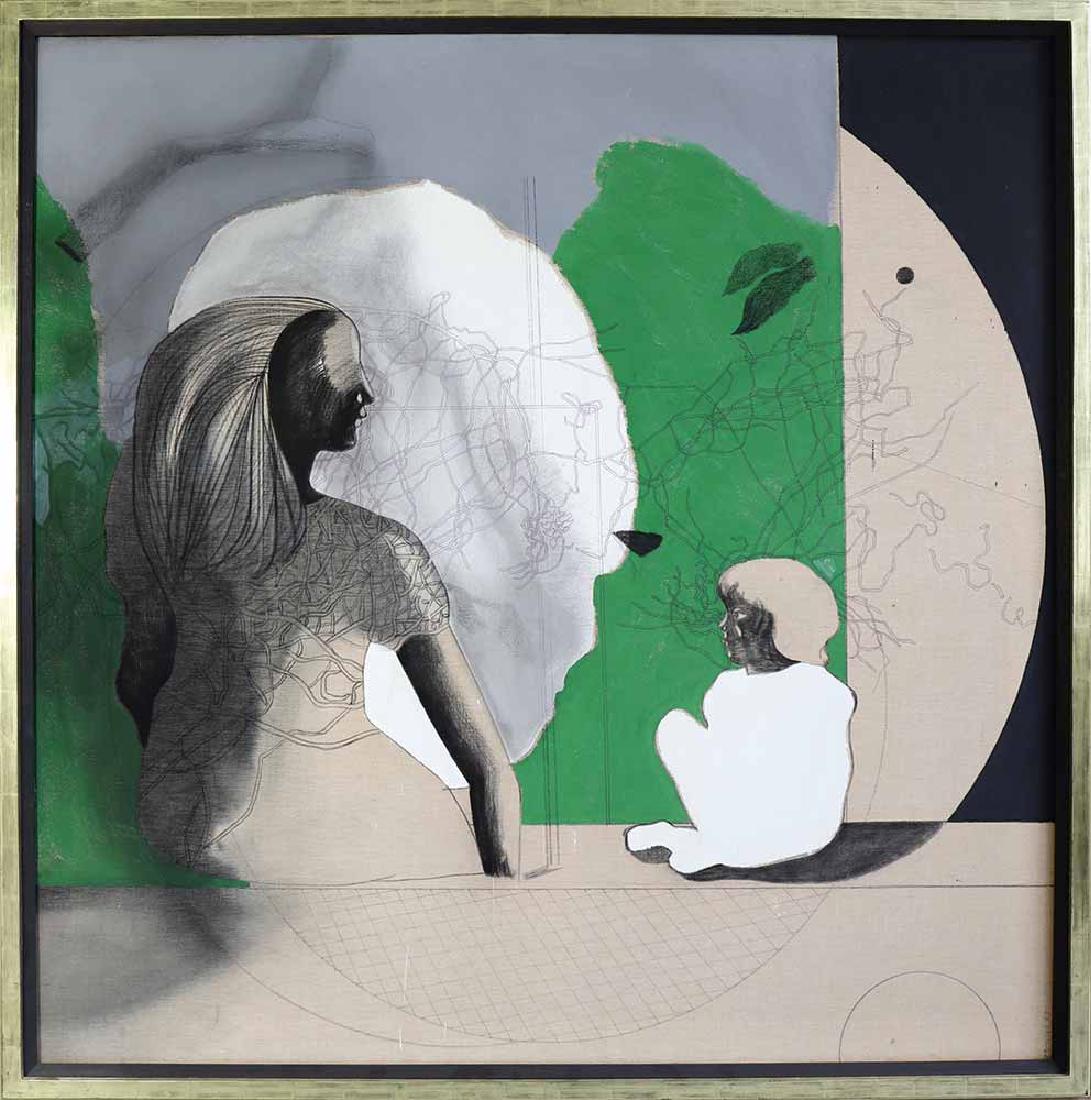 Jorge Castillo*, El Jardin blanco, 1973: El Jardin blanco. 1973. Oil on canvas. 150 x 150 cm. Signed and dated on the right margin: Castillo 73. On the reverse, a paper sign with information on artist, title, technique and year of origin. Ca