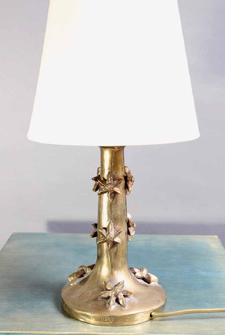 Elizabeth Garouste & Mattia Bonetti, Tablelamp Flowers: Table lamp Flowers. Bronze, textile shade. H. 50 cm. Bez. BG.