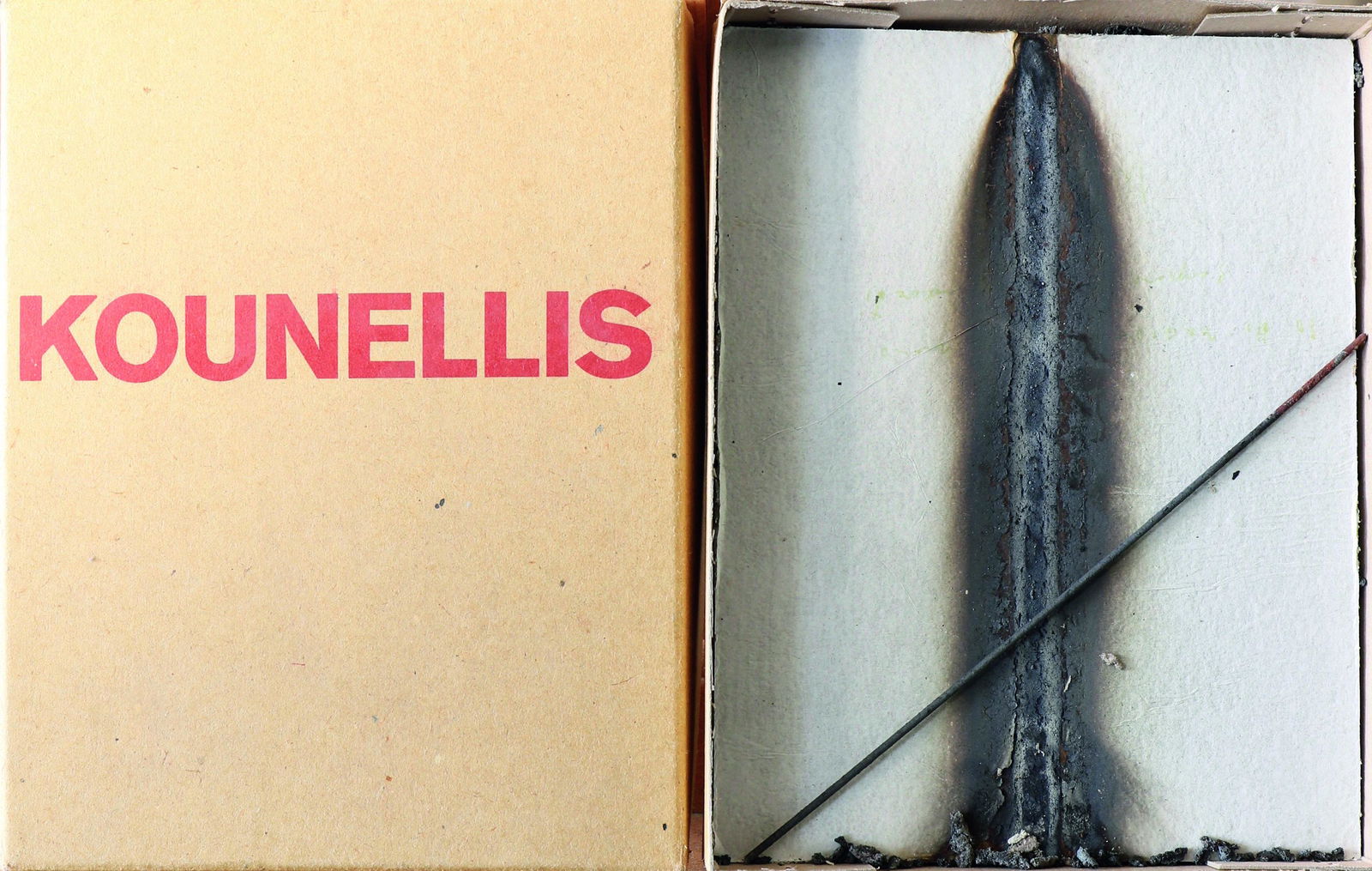 Jannis Kounellis* Cassette catalogue Museum Mö: Jannis Kounellis*, (1936-2017), Kounellis. 1978. Cassette catalogue of the 'Städtische Museum Mönchengladbach'. From an edition of 440 copies. Exhibition catalog in cassette form made of car