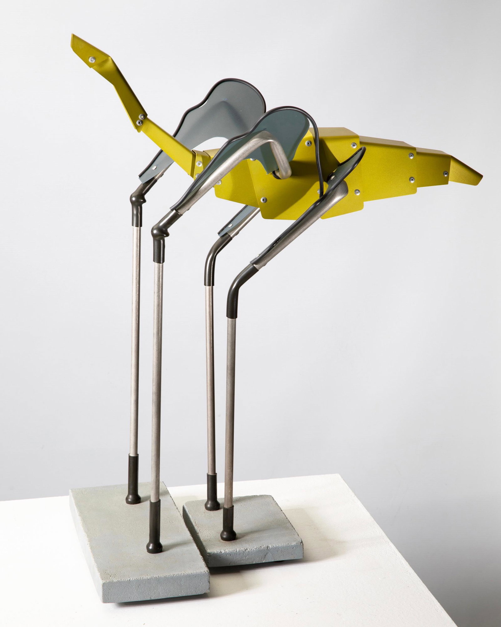 Stefan Lindfors, Ingo Maurer, Table Lamp Scaragoo: Stefan Lindfors Ingo Maurer, München Table lamp model Scaragoo. Designed in 1988. Anodized aluminum, plastic, rubber, concrete. 62 x 31 x 49 cm. Literature: Albrecht Bangert, Design der 80er Jahr