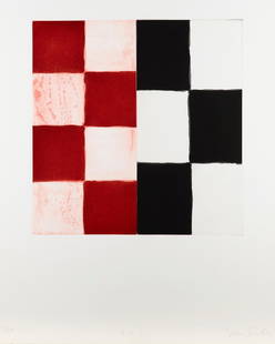 Sean Scully*, Barcelona Diptych II, 1996, 2/24: Sean Scully*, (*1945) Barcelona Diptych II. 1996. Aquatint / color etching on Arches paper. From an edition of 24 pieces, here the number 2. 39.5 x 38.5 cm (76 x 56.5 cm). Numbered, titled, signed and