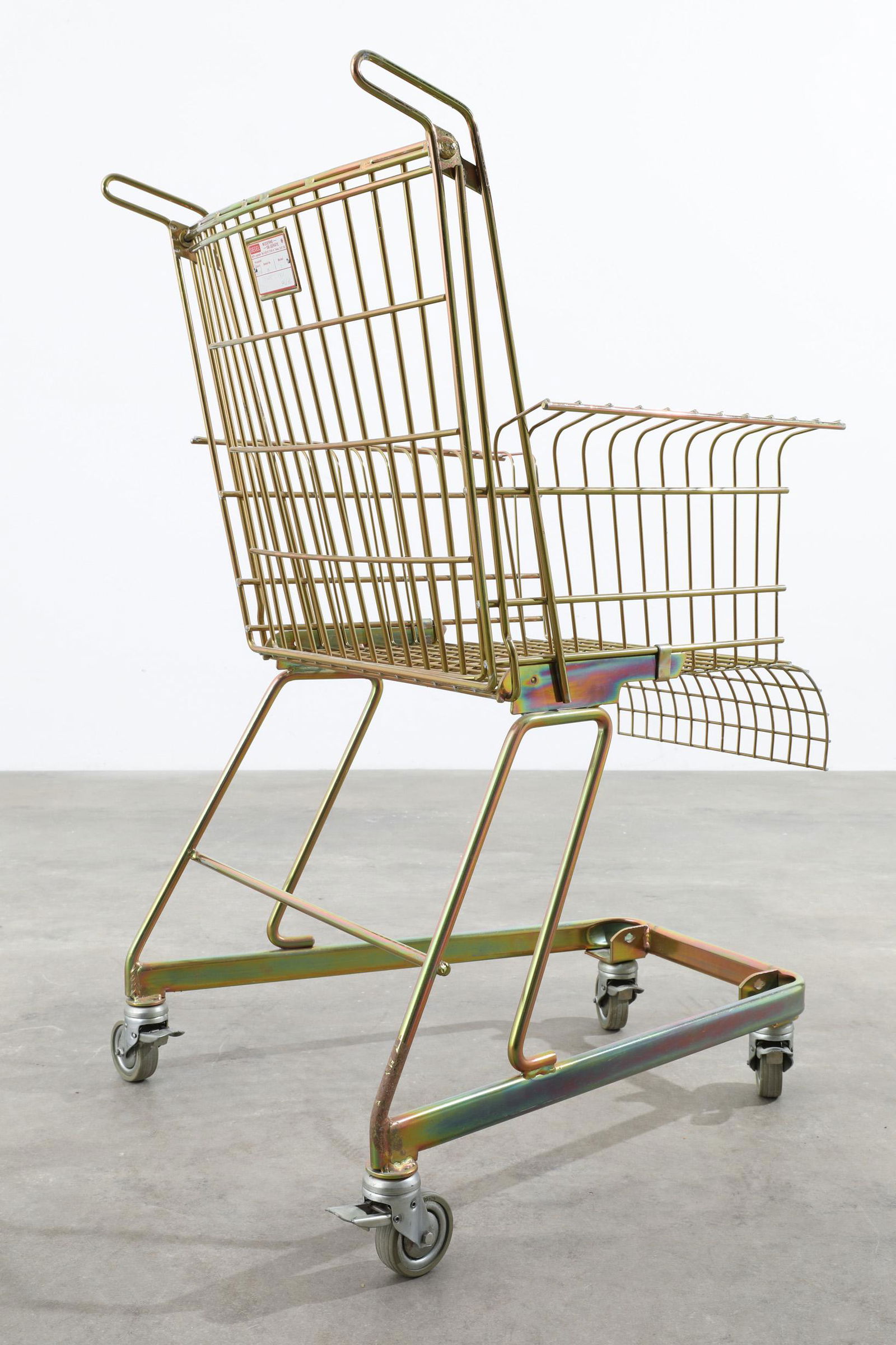 Stiletto Studios, Siegel, Easy Chair Consumers Rest: Stiletto* (Frank Schreiner) Siegel Easy chair model Consumers Rest. Designed in 1983, produced in 1990. Gold-plated metal. 103x74x70 cm. With metal plaque 'Siegel, Hergestellt Datum 08/90, Bestell-Nr.