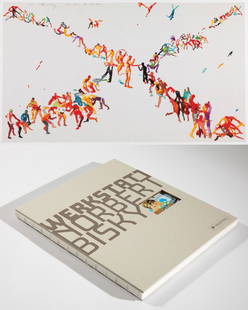 Norbert Bisky*, Kunstwerkstatt, Collector's Edition, 2007: Norbert Bisky*, (*1970) Kunstwerkstatt / Art workshop Norbert Bisky. Collector's edition, catalog and graphic in cardboard box. 2007. Copy 149/200. Catalog 26 x 22.5 cm. First page signed by the artis