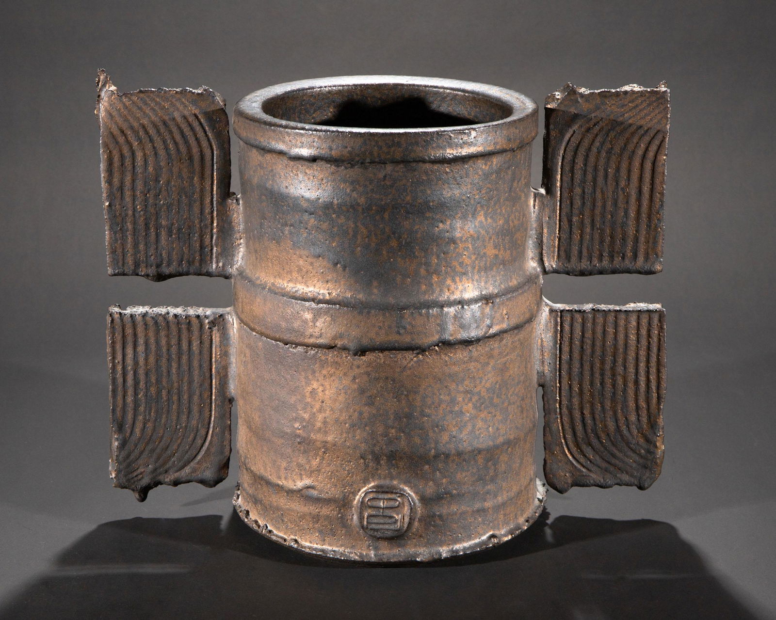 Colin Pearson, large winged vase with manganese glaze (1 of 8)