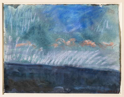 Klaus Fußmann, Ostseenachmittag. 1980. Watercolor: Klaus Fußmann, (*1938) Ostseenachmittag / Baltic Sea afternoon. Watercolor on laid paper. 29.5 x 39 cm. Signed and dated in brush lower right: Fußmann (partially illegible) 20.08.80.