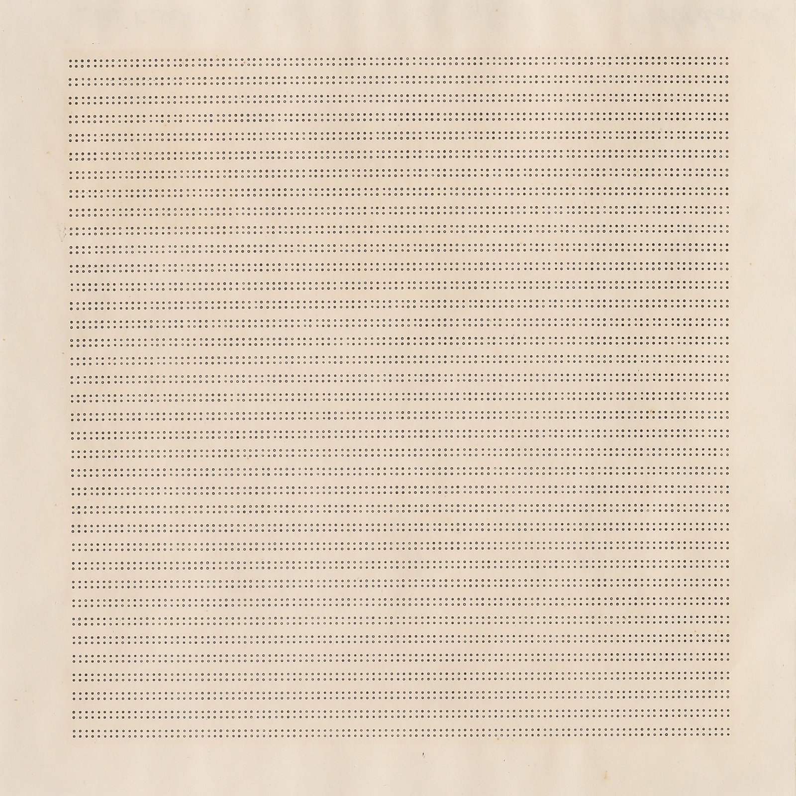 Peter Roehr* (1944-1968), Doppelpunkt, 1962: Hectograph on paper. 21.5 x 20.7 cm (sheet size). Proof. Signed on the reverse. On the back of the cardboard paper label with the estate stamp: PETER ROEHR 1944 - 1968 Estate directory no. GR-6. Frame