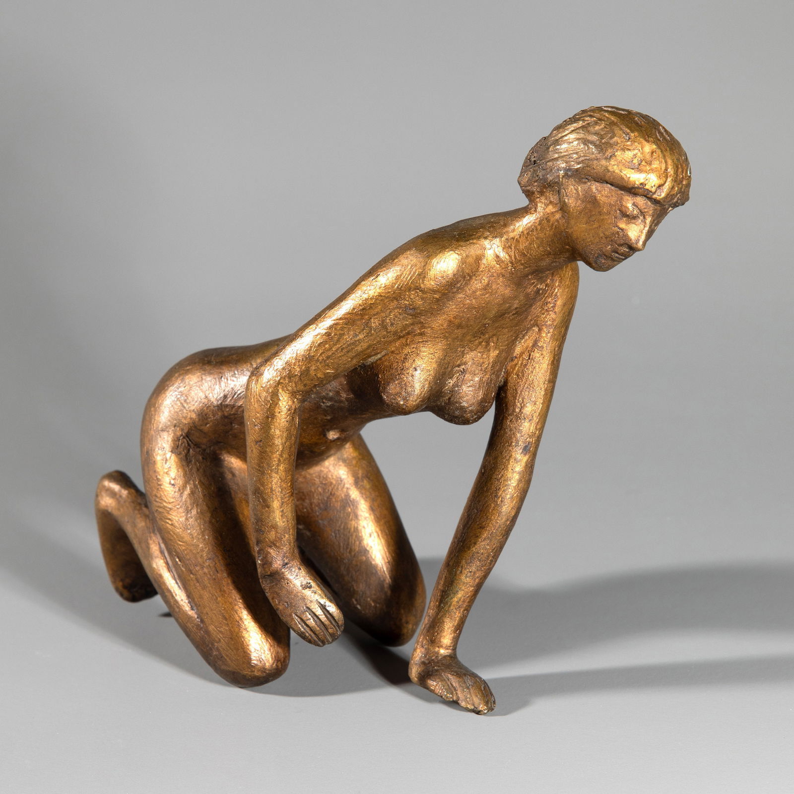 Gerhard Marcks (1889-1981), 'Jäterin', 1978/79: Cast bronze, golden-brown patina, from an edition of 10. 15 x 17 x 7.5 cm. Inscribed: artist's monogram, 7/10, GUSS BARTH RINTELN (stamped).