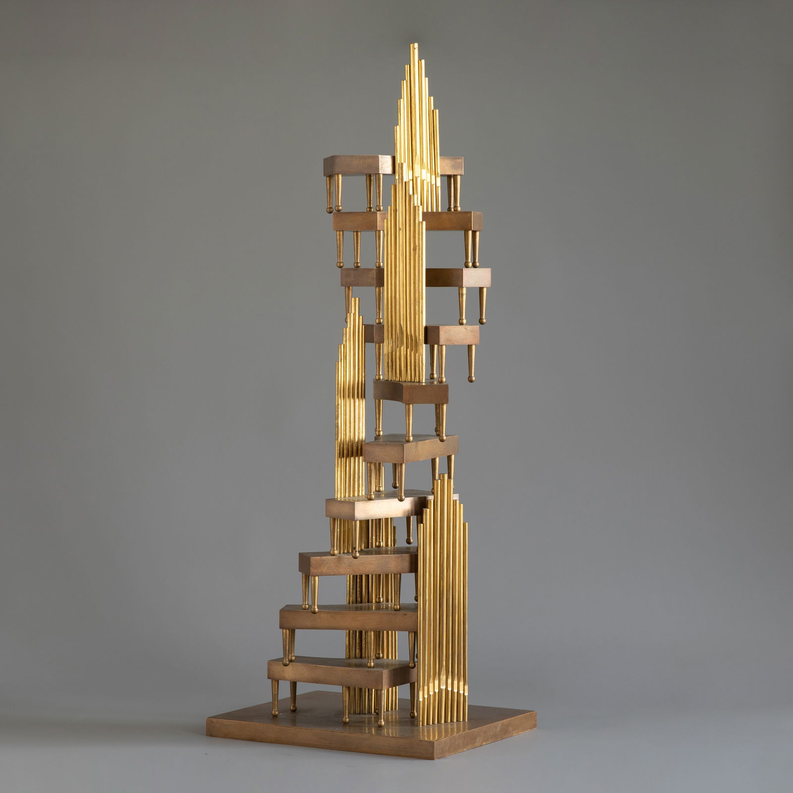 Armand Fernandez (Arman) (1928-2005), Tribute to Johann Sebastian Bach, 2000: Arman Patinated bronze. From an edition of 30 examples. Foundry: Noack, Leipzig. 84.5 x 32 x 25 cm. Signed on the plinth: Arman (engraved) and inscribed on the side: 15/30, foundry mark (embossed).