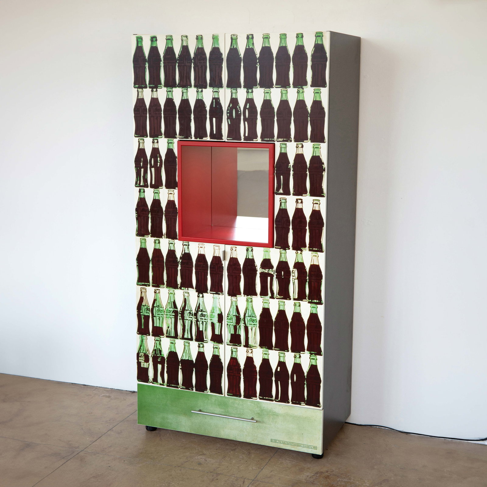 Andy Warhol (after), Bar cabinet with the motif 210 Coca-Cola Bottles from 1962 (1 of 6)