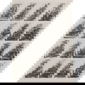 Bernd and Hilla Becher*, Untitled (Blast Furnaces), 1971: Bernd & Hilla Becher Offset lithograph on lightweight cardboard. 44.8 x 32 cm. Signed in pencil lower right: Becher. Numbered in pencil lower left: 218/300.