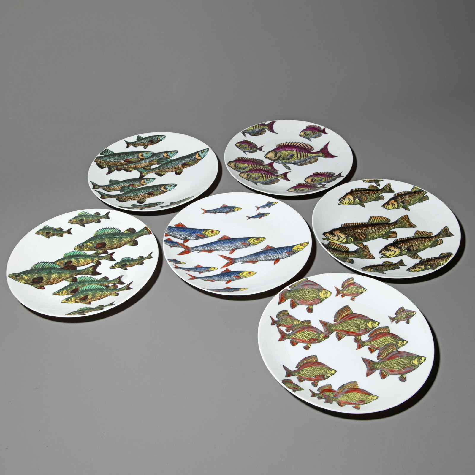 Piero Fornasetti, 6 Plates Model Passajedi Pesci (1 of 8)