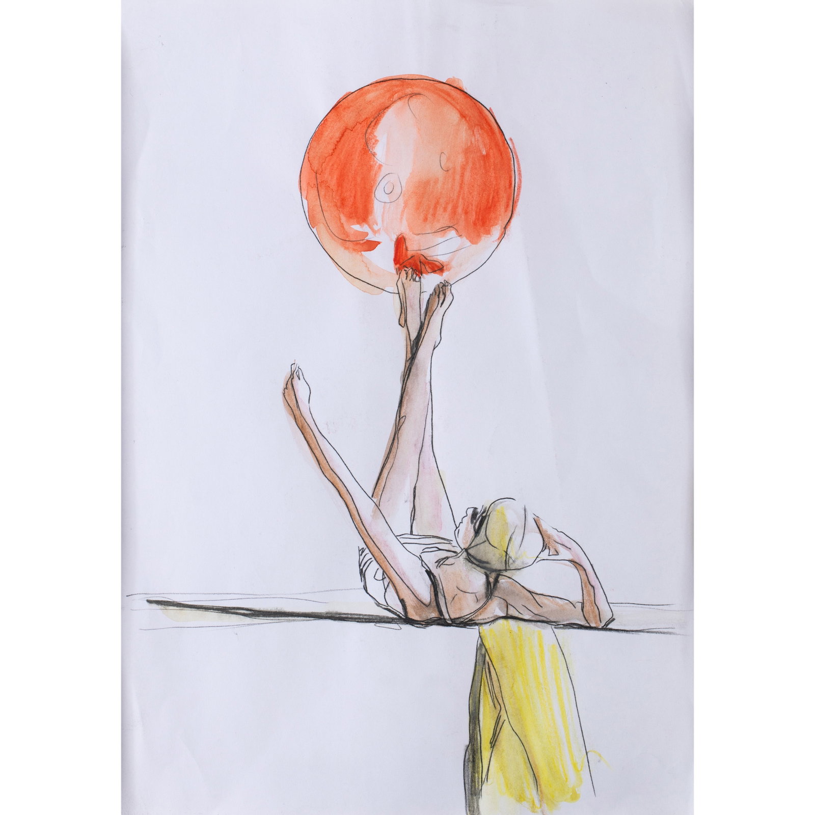 Tatjana Doll* (1970), Nr. 326. From: Girls (Used To) Wait, 2007: Doll, Tatjana Pencil and gouache on paper, mounted on a backing. 29.5 x 21 cm. Signed and dated: 326 Tatjana Doll 2007. Framed under glass and described as such.