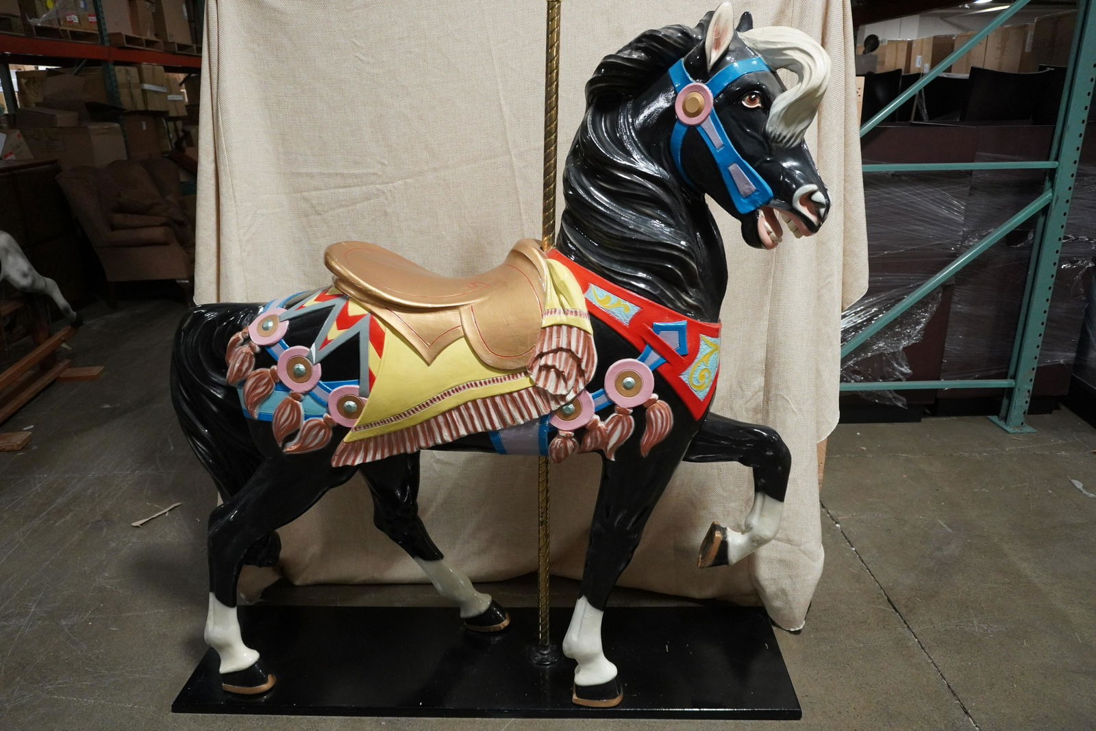 PHILADELPHIA TOBOGGAN CO. BLACK CAROUSEL HORSE (1 of 8)