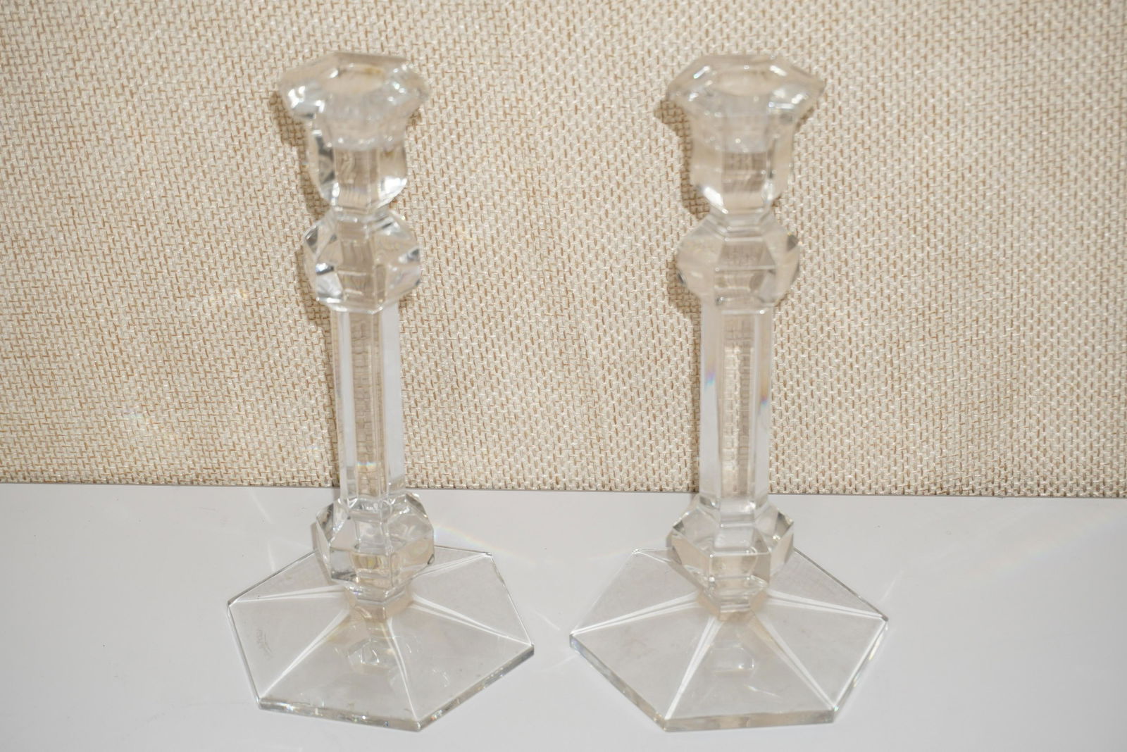 PAIR OF VAL ST. LAMBERT CANDLESTICKS (1 of 3)