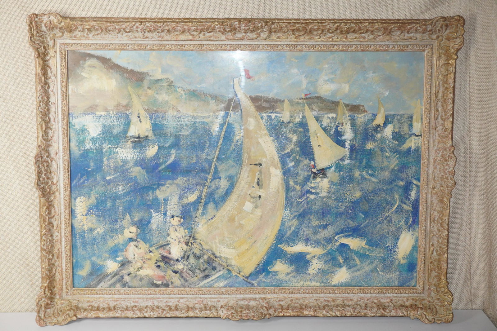 GILT FRAMED ABSTRACT SAILING SCENE (1 of 4)