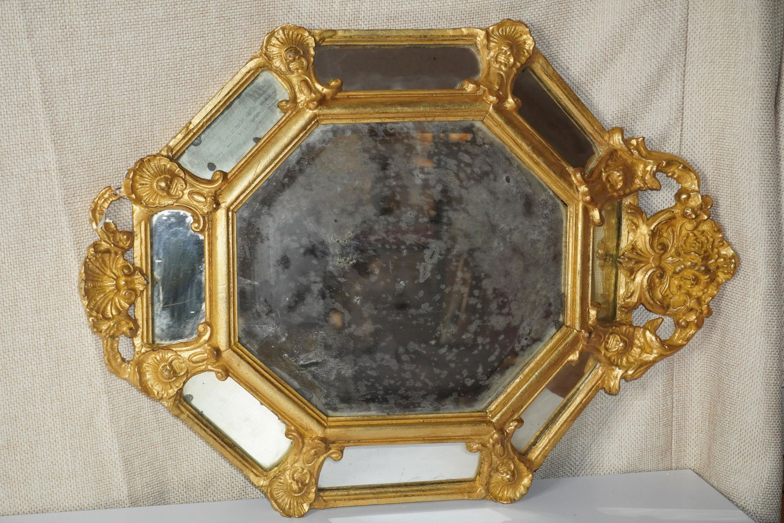 ANTIQUE FRENCH PANEL MIRROR (1 of 6)