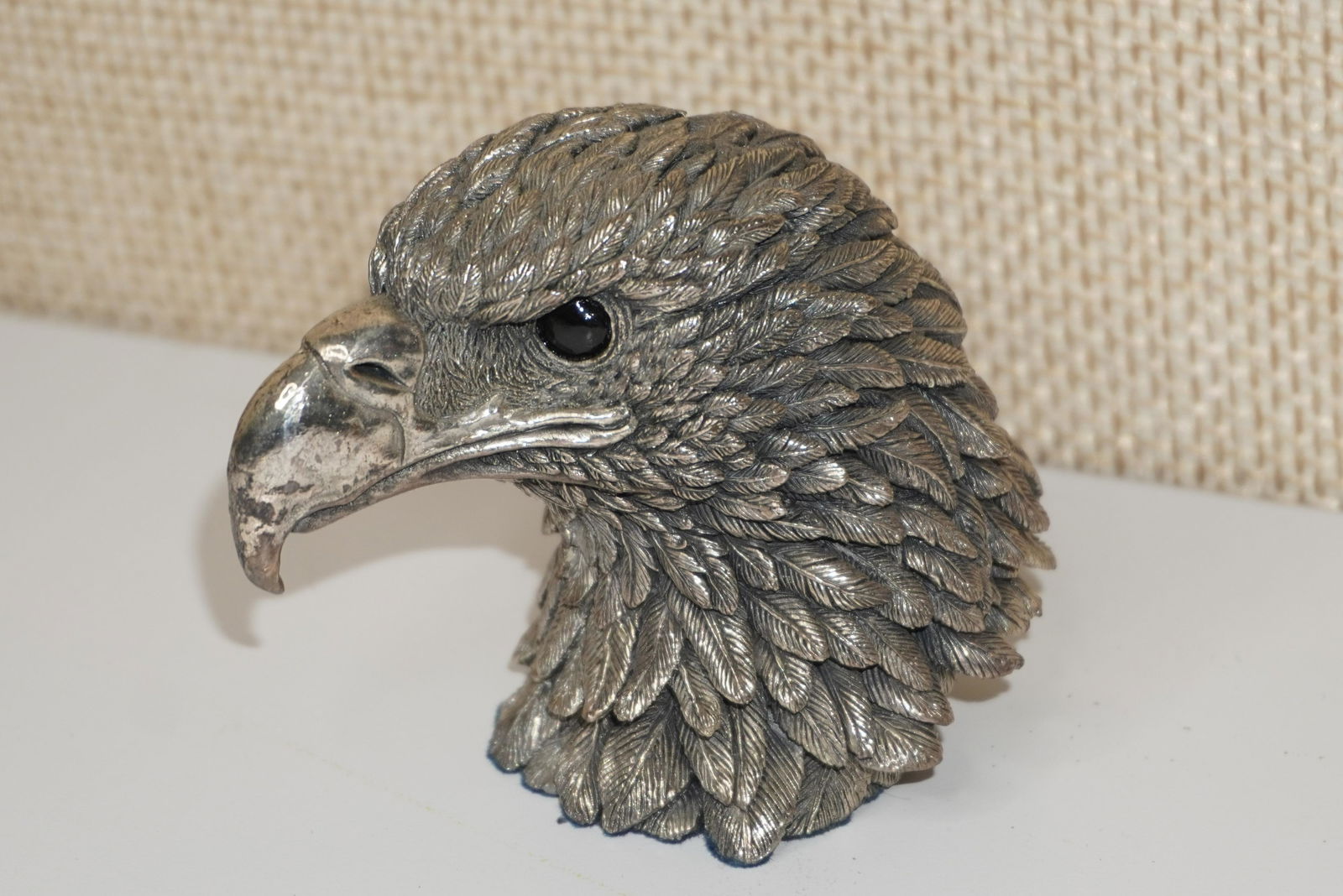 STERLING SILVER EAGLE HEAD W/ GLASS EYES (1 of 3)