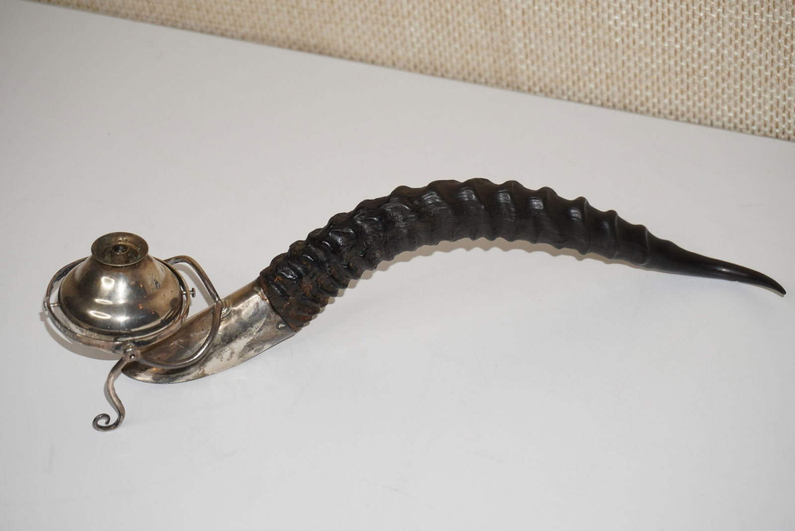 ANTIQUE SILVER GIMBAL CIGAR LIGHTER (1 of 4)