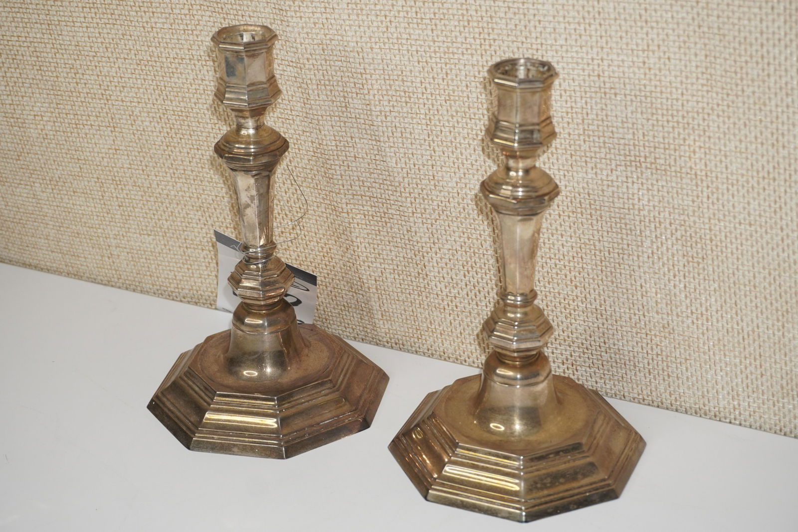 PAIR OF CHRISTOFLE SILVERPLATE CANDLESTICKS (1 of 2)