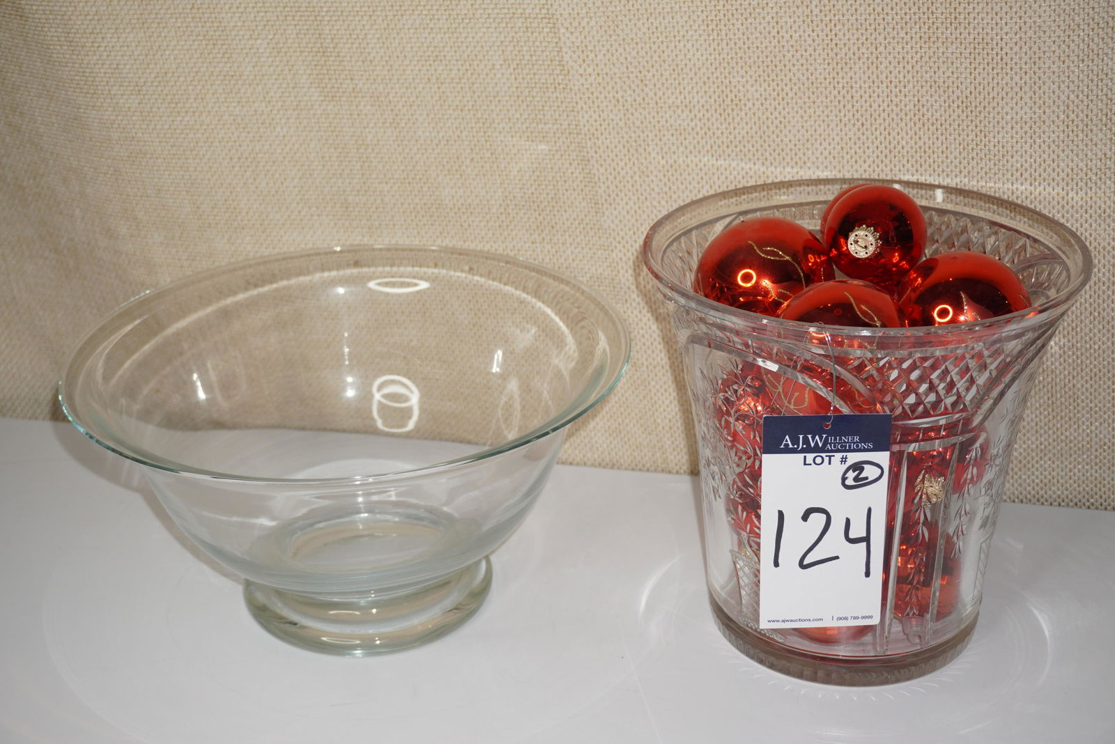 CRYSTAL ICE BUCKET & LARGE BOWL (1 of 3)