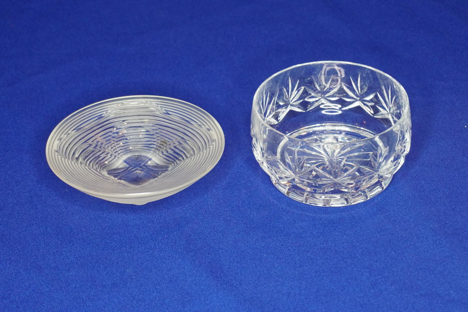 CRYSTAL LALIQUE DISH W/ CUT CRYSTAL BOWL (1 of 4)