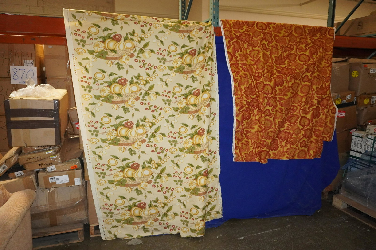 2 BOLTS OF UPHOLSTERING FABRICS: BOWMONT BY NOUVEAU FABRICS & CHEYNE BY COLEFAX & FOWLER DESIGN, 57"W, VERY GOOD CONDITION