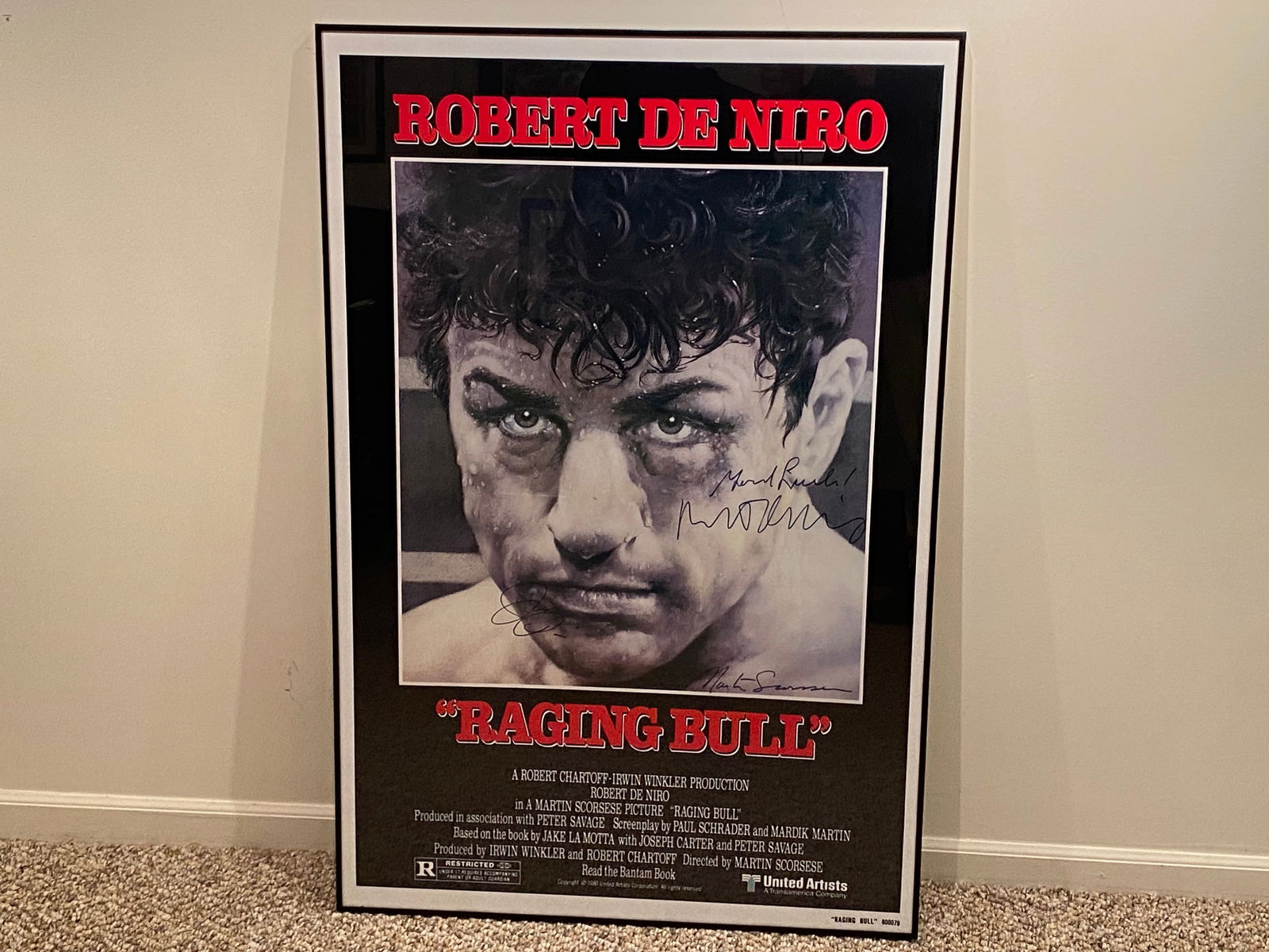 Certified Raging Bull Cast Autographed Framed Poster (1 of 8)