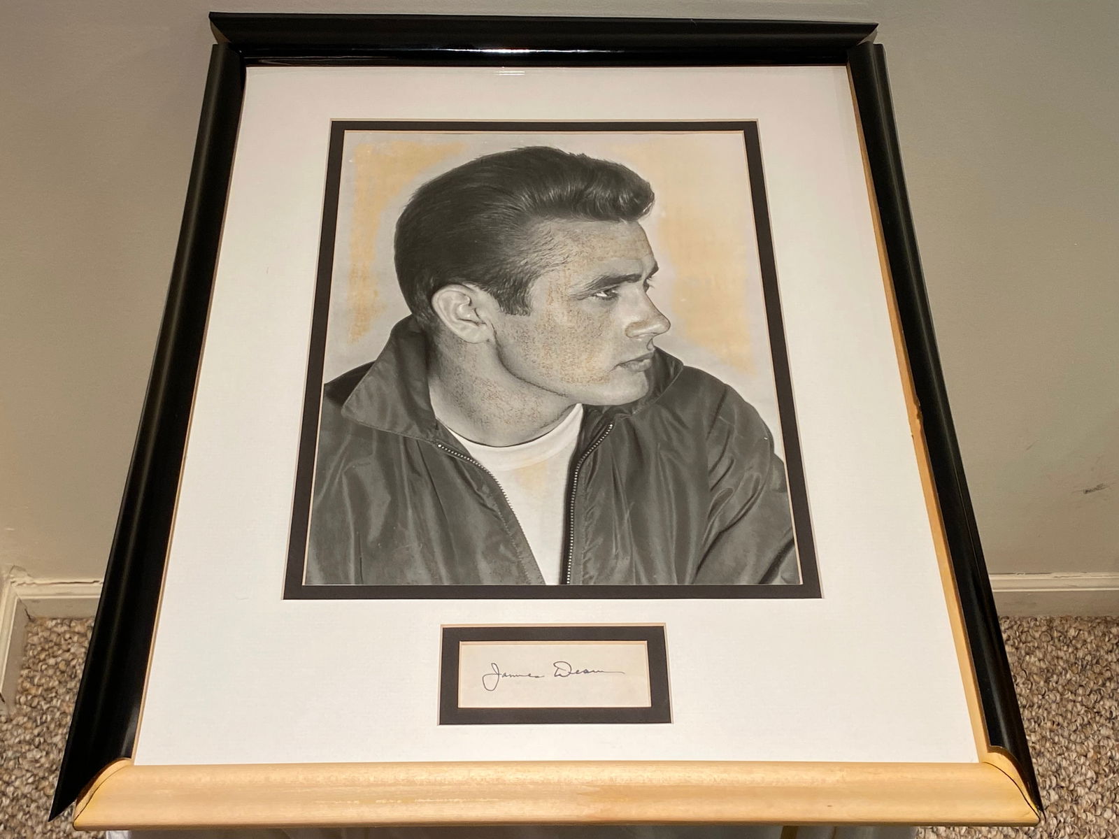 Certified James Dean 11 x 14 Acid Wash Photograph w/ Signed Cut (1 of 6)