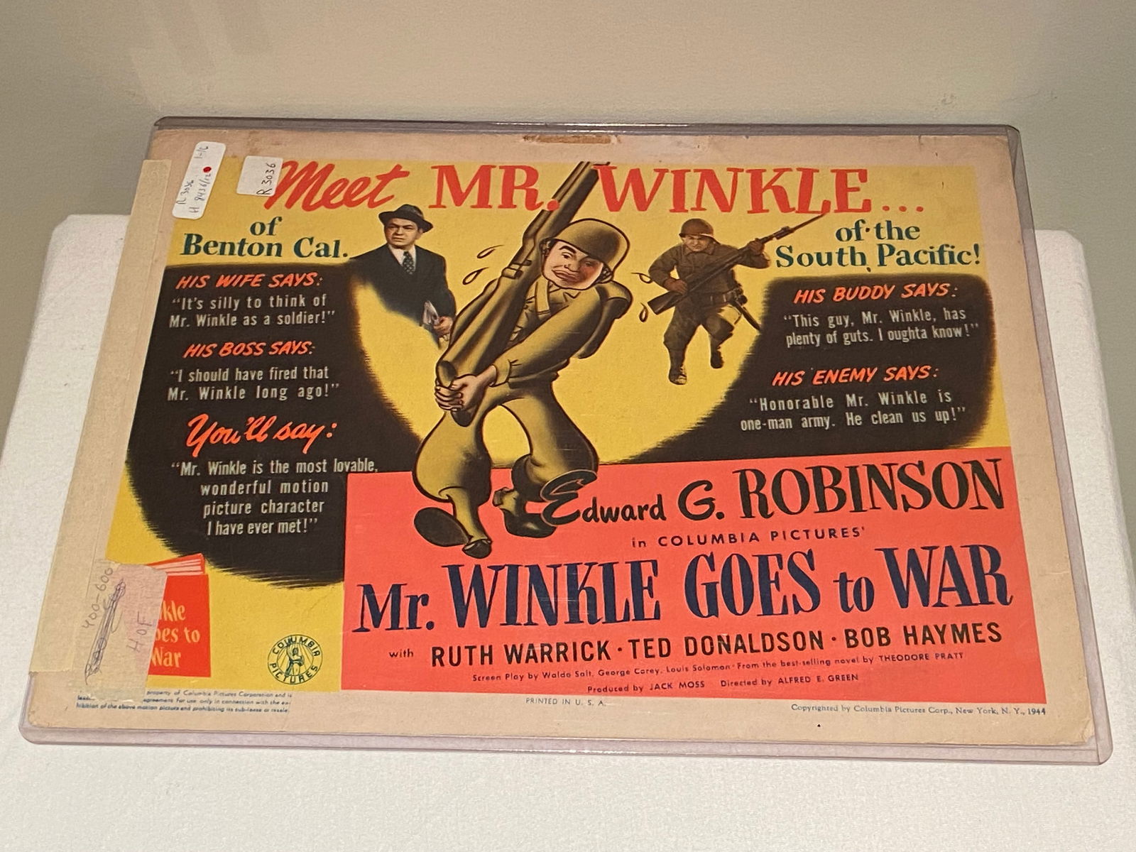 1944 Edward G. Robinson in Mr. Winkle Goes to War Motion Picture Card (1 of 6)