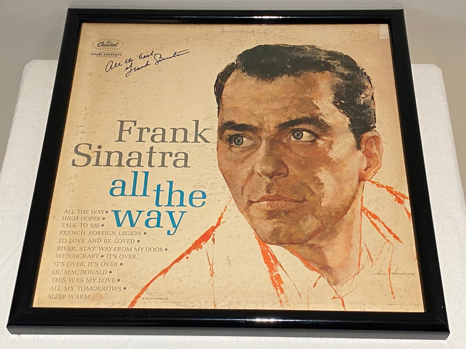Certified Frank Sinatra Signed "All The Way"  Album Cover (1 of 8)