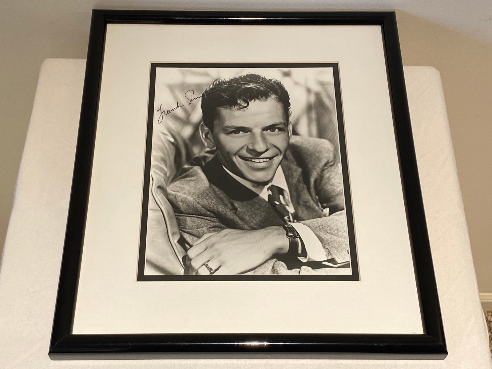 Certified Frank Sinatra Signed 8 x 10 Black and White Glossy Photograph: J. DiMaggio DOA, Framed and Matted