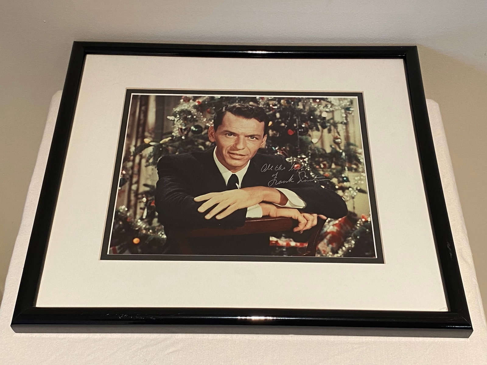 Certified Frank Sinatra Signed 8 x 10 Color Glossy Photograph: J. DiMaggio DOA, Framed and Matted,Inscribed "All The Best, Frank Sinatra", Marked HH-Adv-60