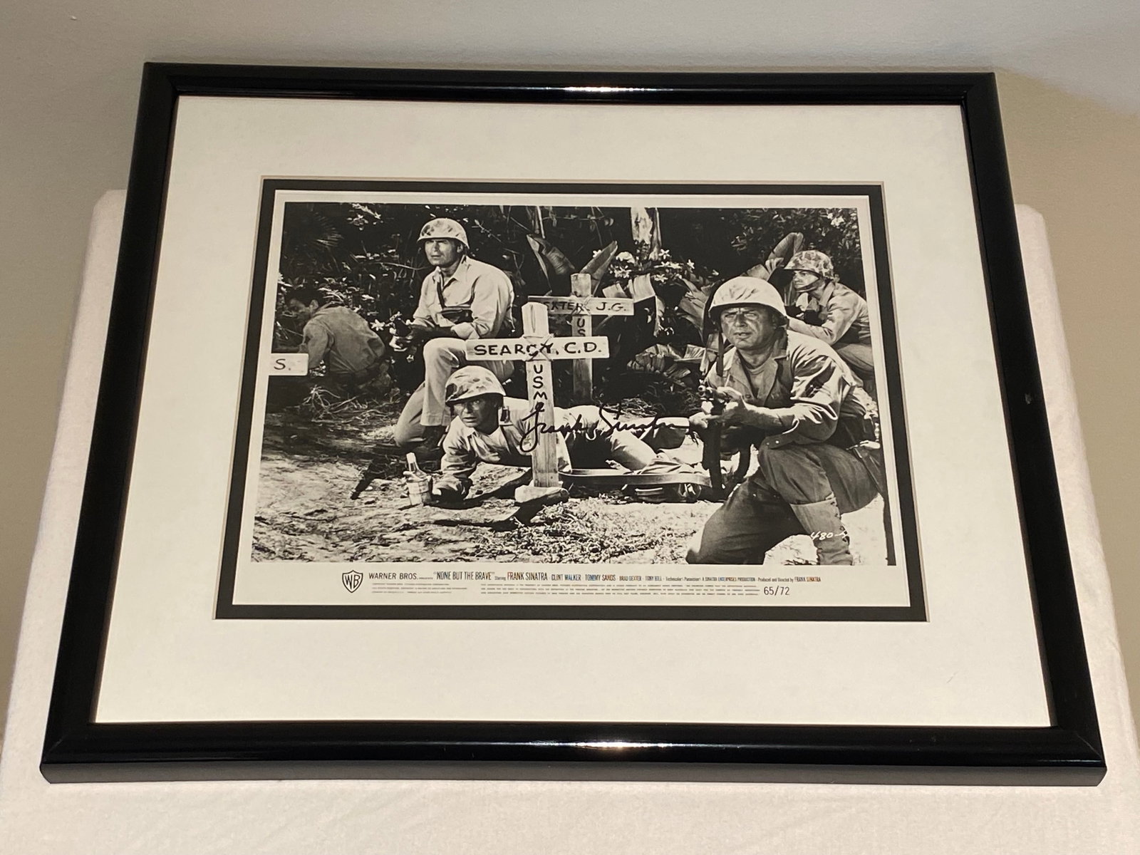 Certified Frank Sinatra Signed "None But The Brave" WB Promo Photo: J, DiMaggio DOA, Framed and Matted, Stamped 480-40