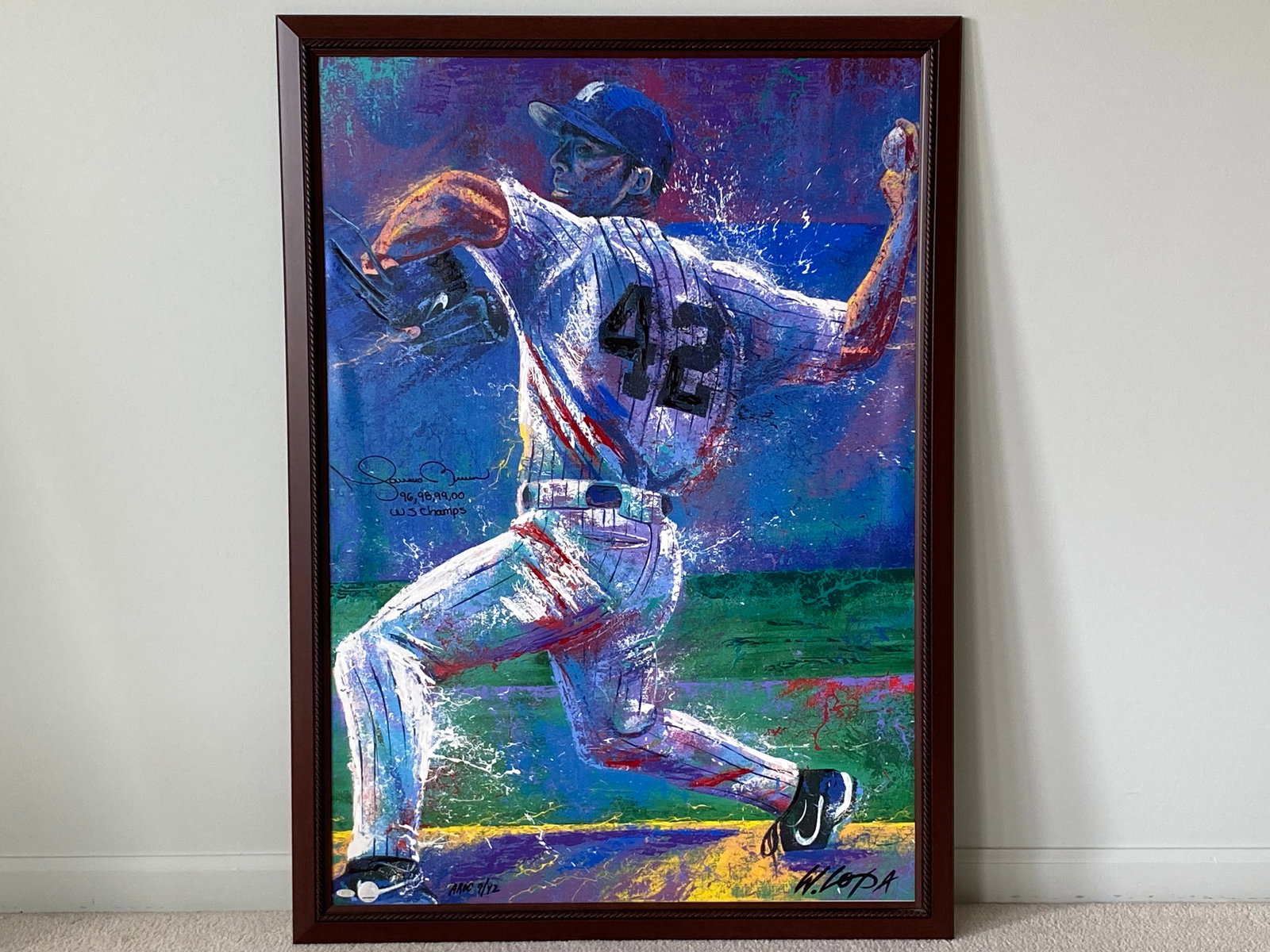 Ceritified Mariano Rivera Signed Acrylic on Canvas - W. Lopa (1 of 11)