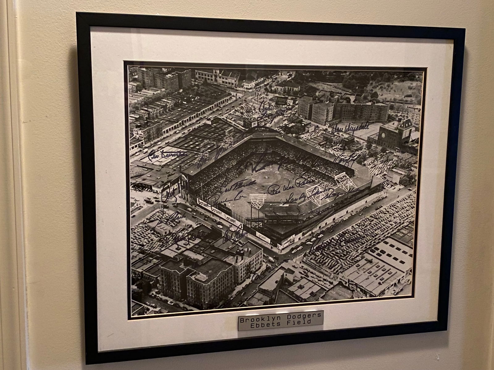 Certified  Multi-Signed Brooklyn Dodgers Ebbets Field 16 x 20 Photograph (1 of 12)