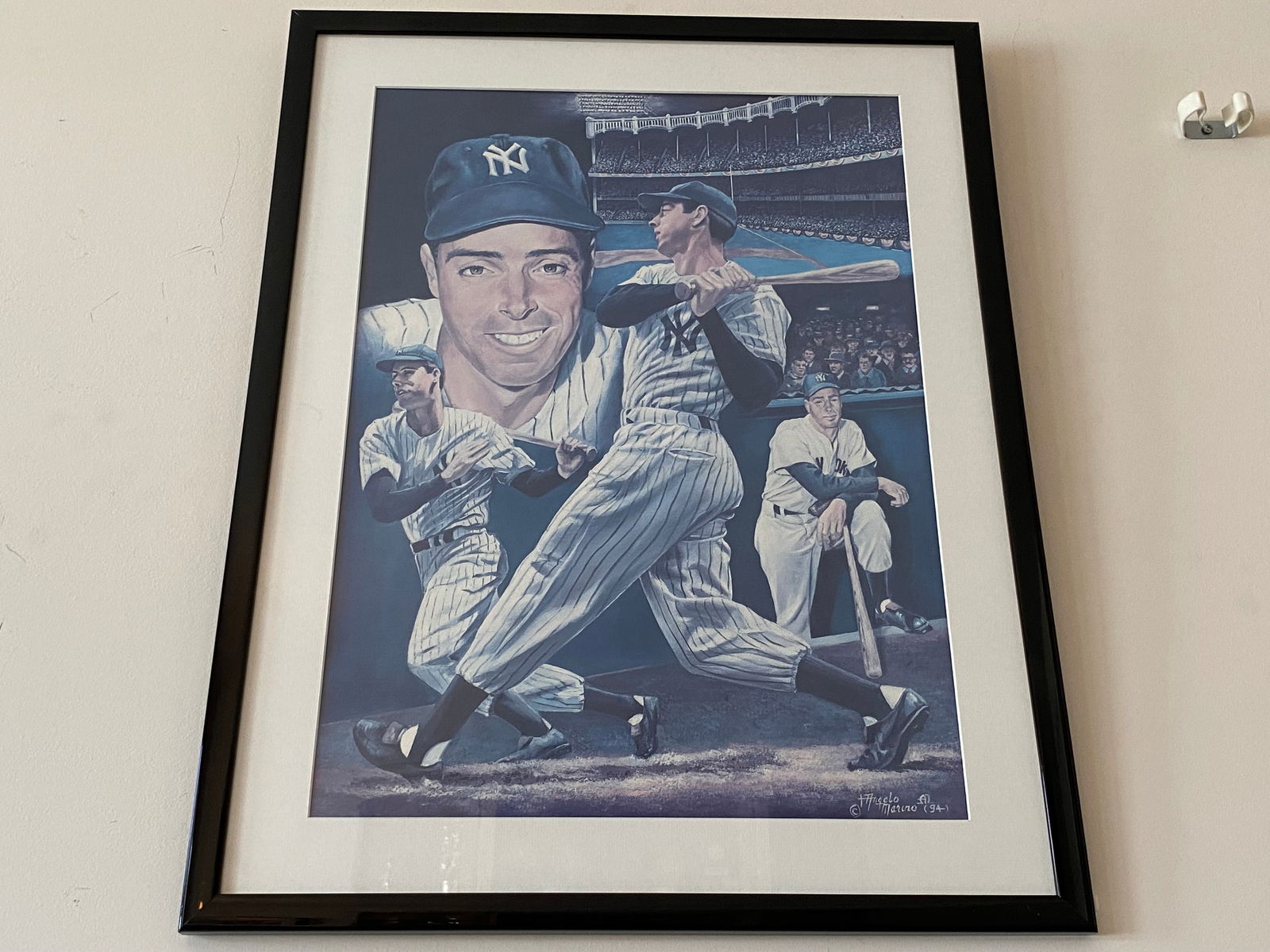 Joe DiMaggio Signed 1994 NY Yankees Angelo Marino Lithograph 18X24 (1 of 7)