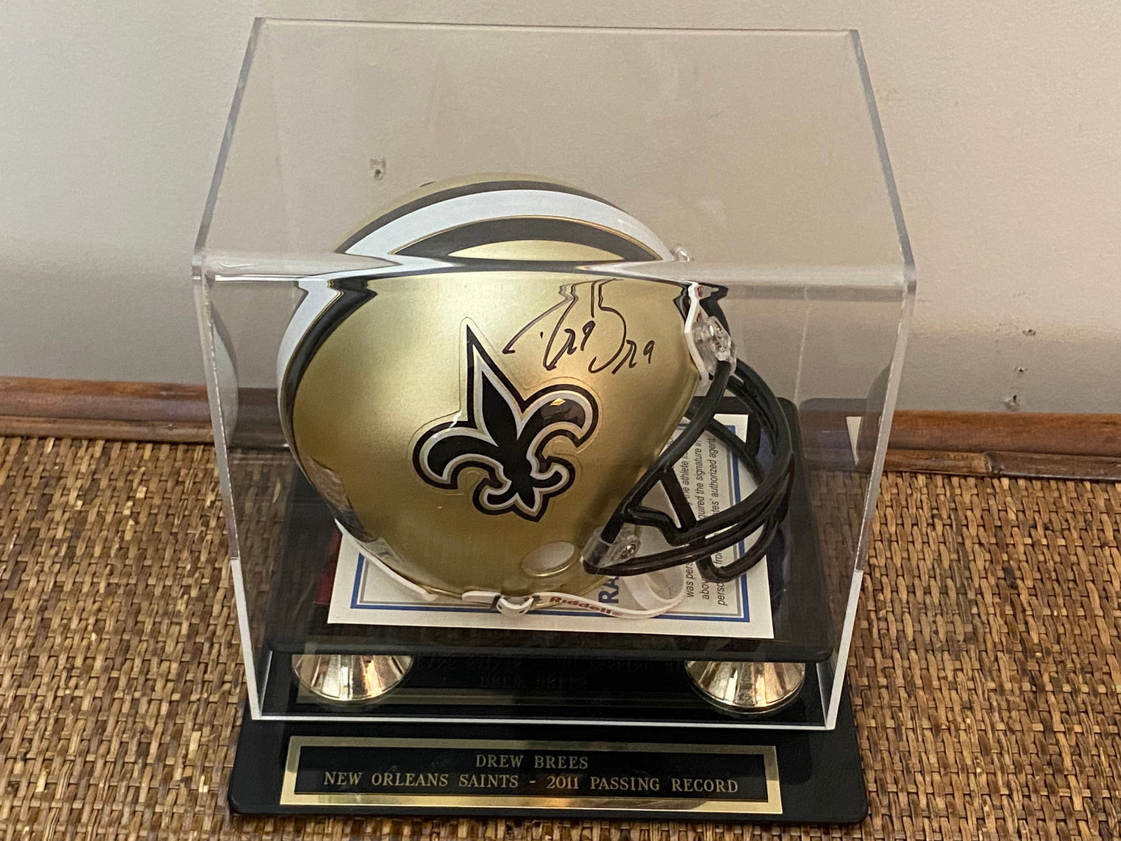 Certified Drew Brees Signed New Orleans Saints Mini Helmet (1 of 7)