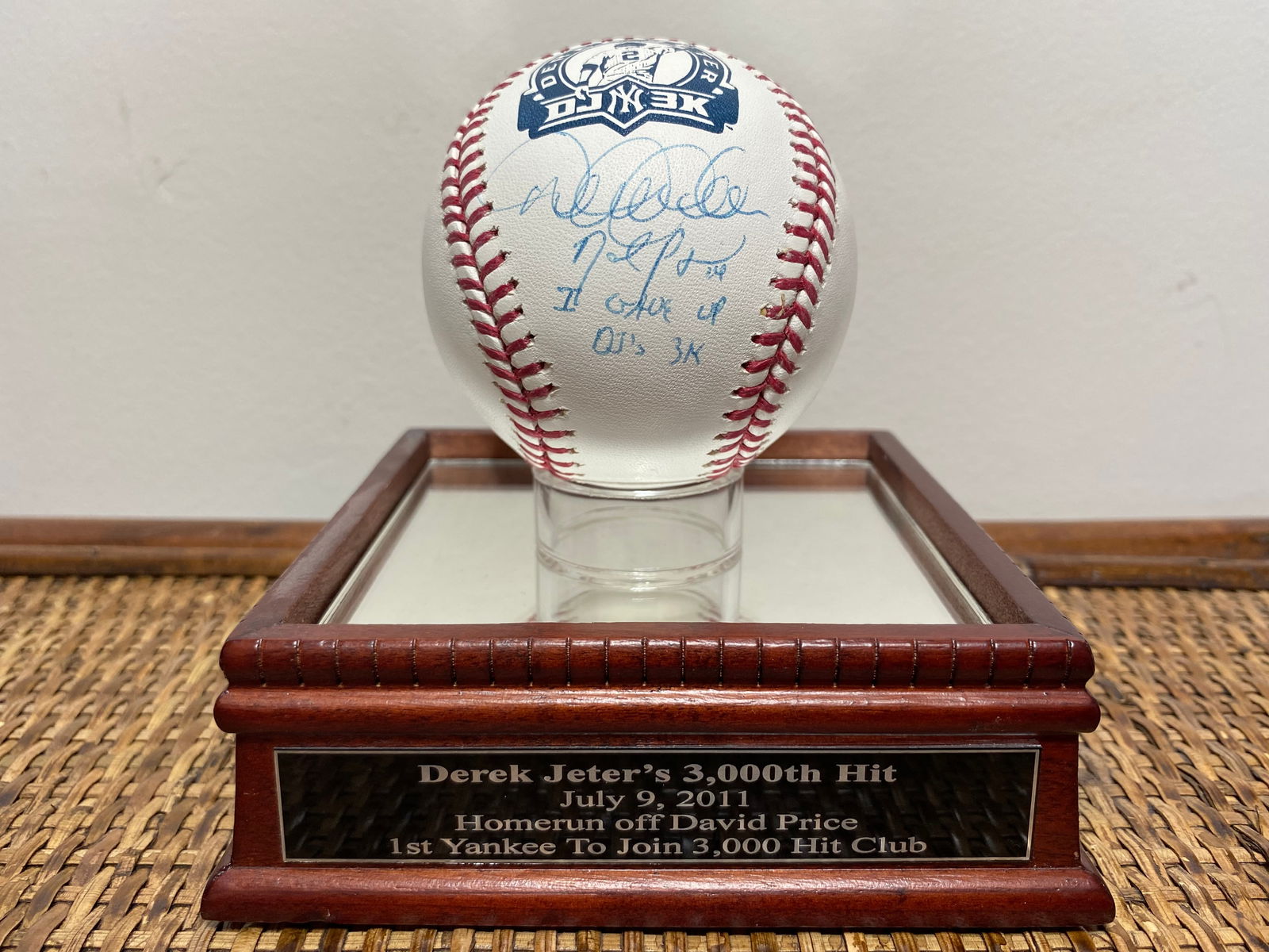 Certified Derek Jeter and David Price Signed "DJ3K, I Give Up" MLB Baseball (1 of 7)