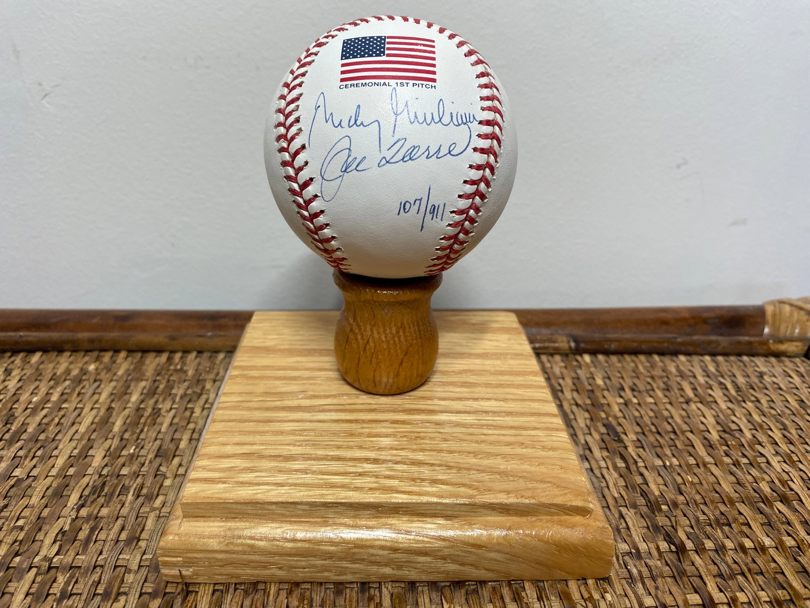 Certified Joe Torre and Rudy Guiliani 2001 World Series Signed Baseball (1 of 6)