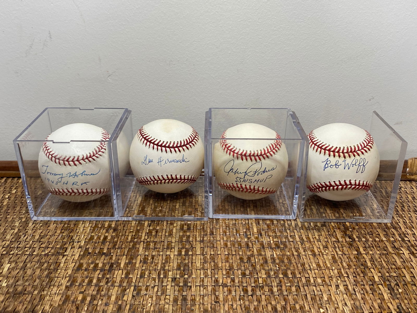 Group of 4 MLB Signed Baseballs (1 of 6)