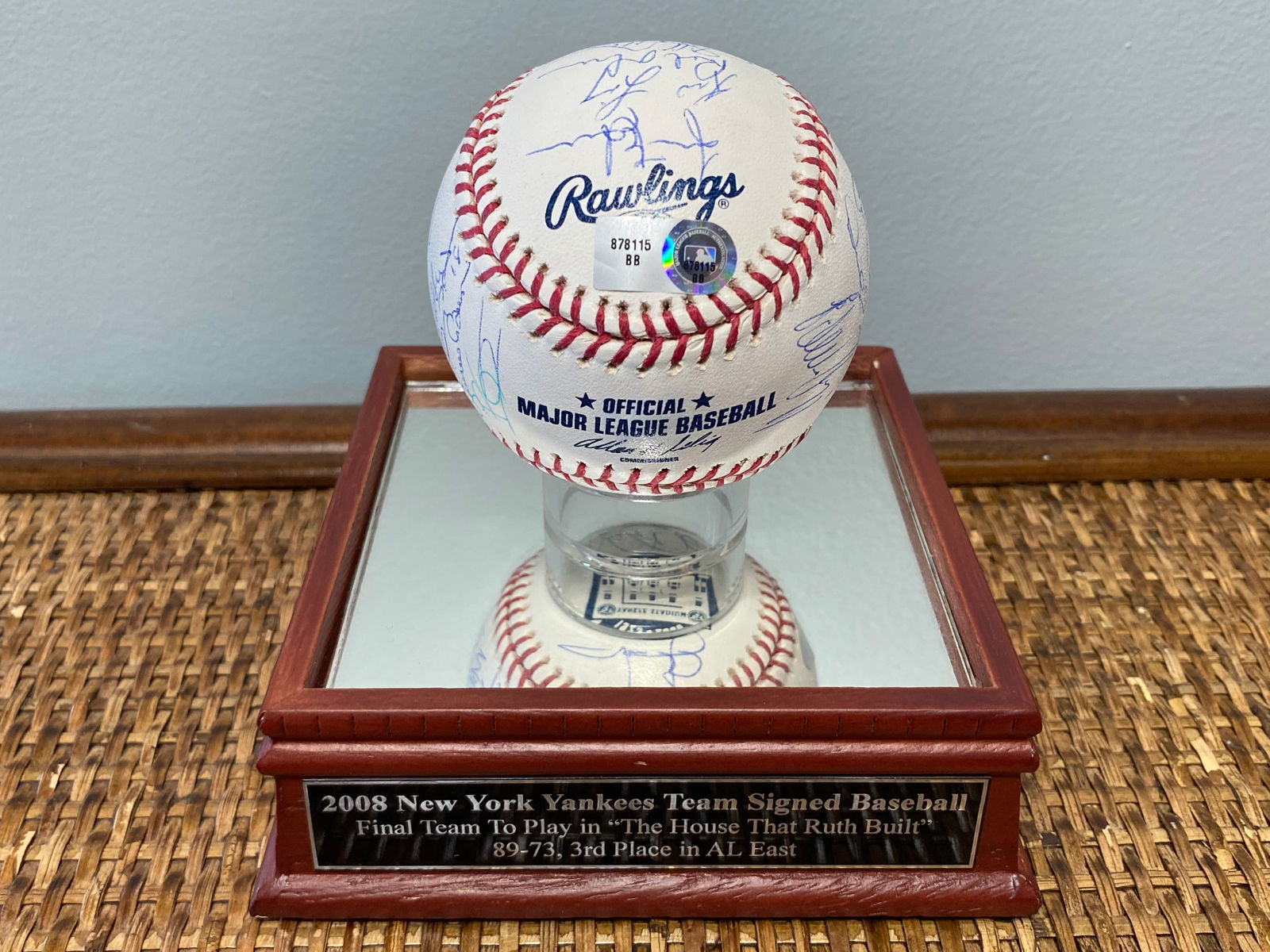 Certified 2008 NY Yankees Team Signed MLB Baseball (1 of 14)