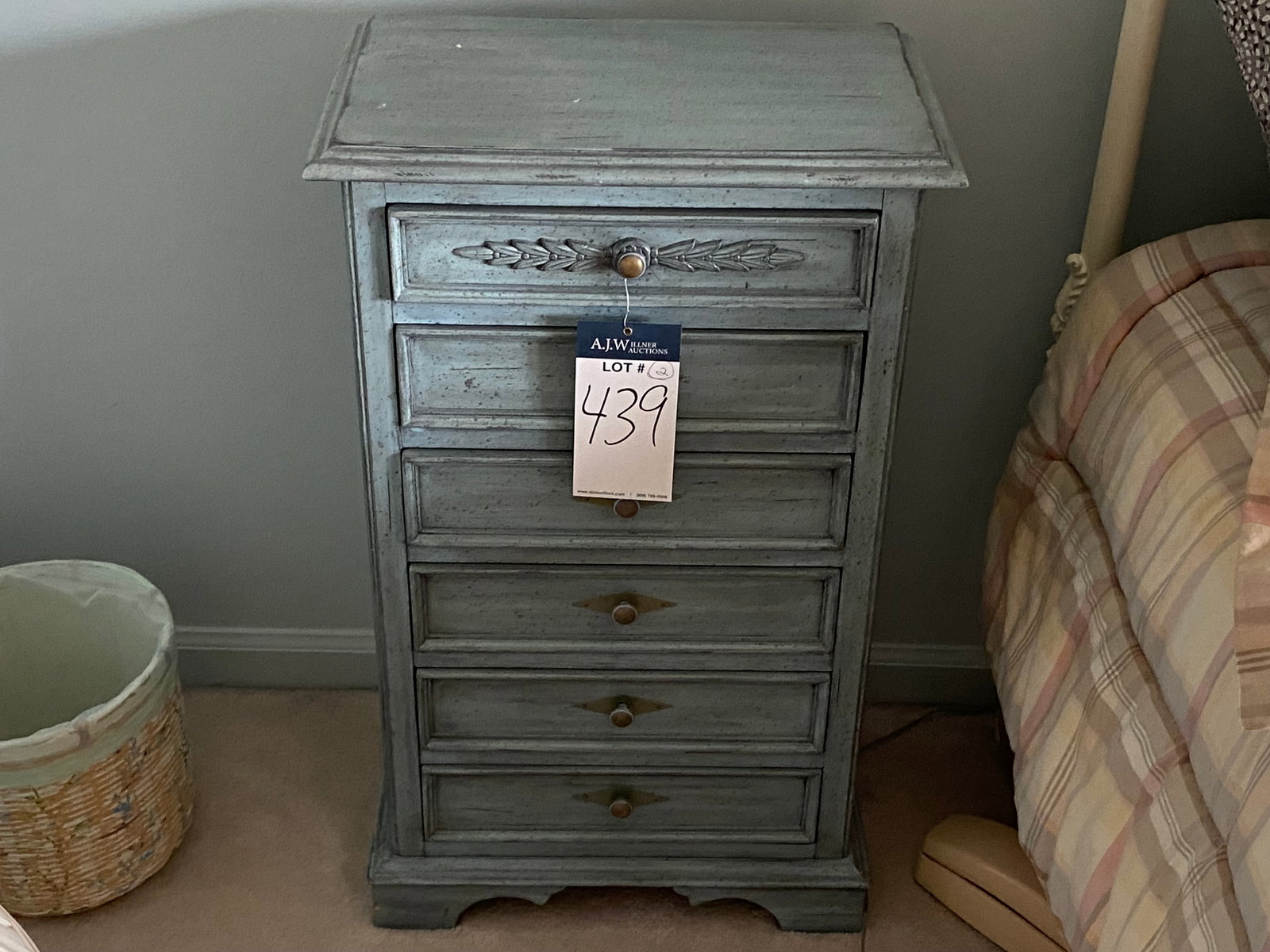 Pair of Lexington 6-Drawer Nightstands: Aqua